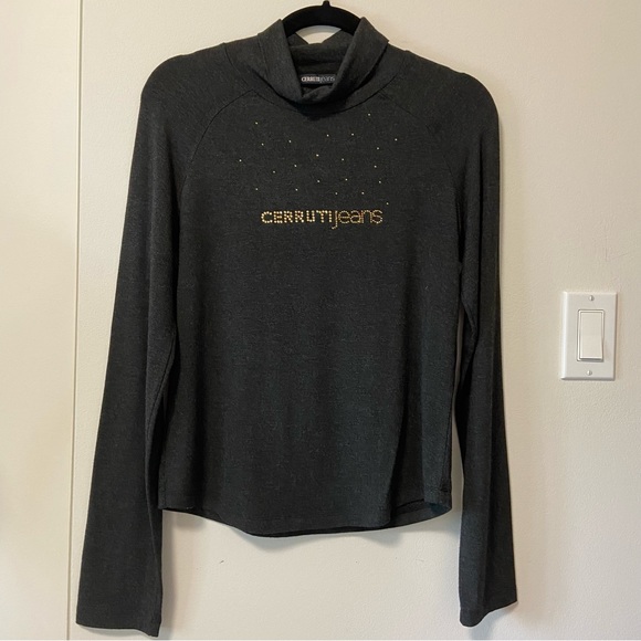 CERRUTI JEANS Dark Heather Gray Turtleneck Longsleeve Shirt - Size: S - Picture 3 of 10